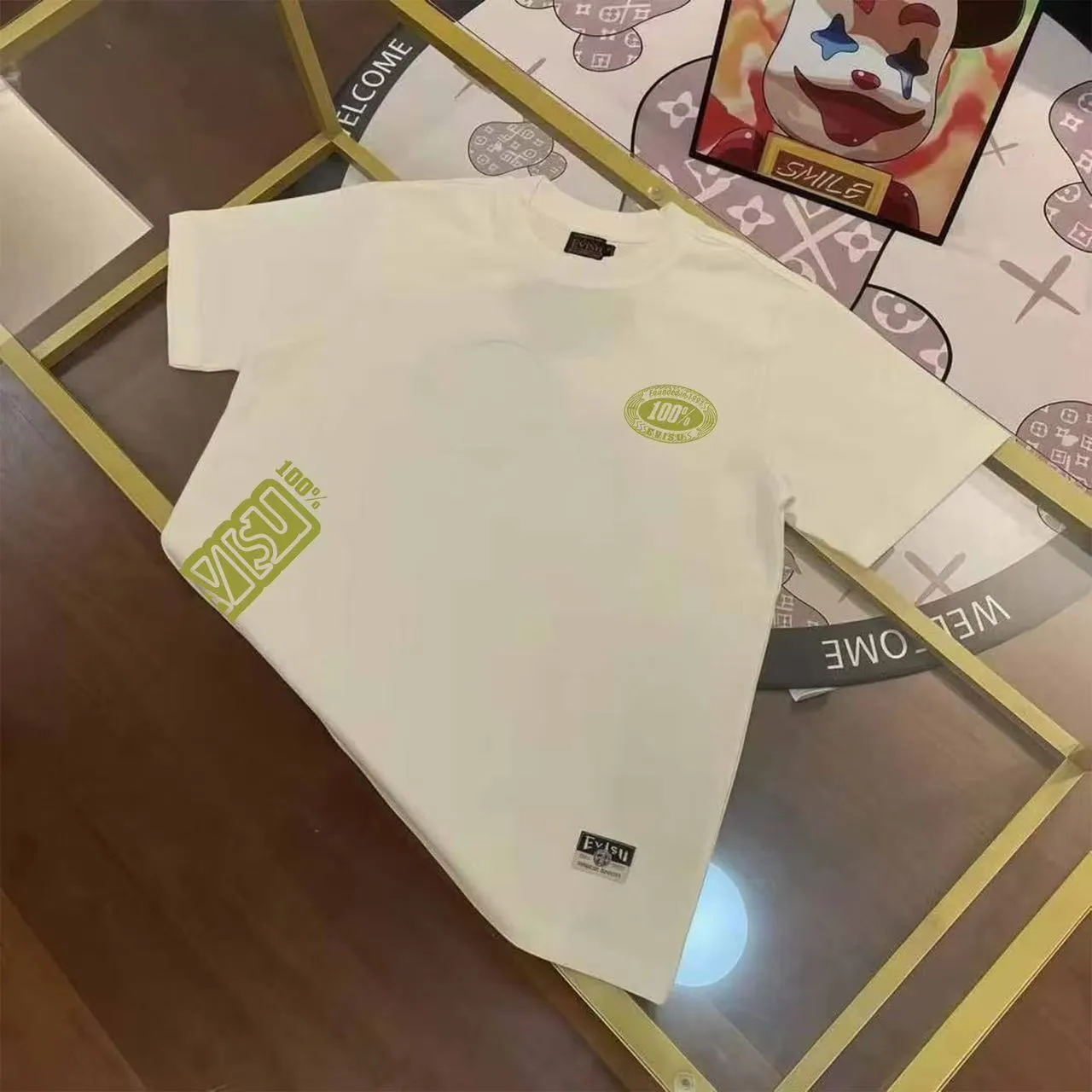 EVISU 2025 100% M T Sizes S-XXL 5 Black White Size S M L XL XXL S 44 108 68 100-120 M 46 114 70 120-140 L 48 116 72 140-160 XL 50 120 74 160-180 XXL 52 124 76 180